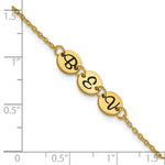 14K Yellow Gold Brushed 3 Disc with Epoxy Initial Bracelet view