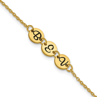 14K yellow gold initial bracelet