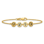 14K Yellow Gold Brushed 4 Disc with Epoxy Initial Bracelet view