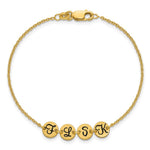 14K Yellow Gold Brushed 4 Disc with Epoxy Initial Bracelet view