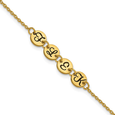14K yellow gold initial bracelet