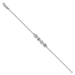 14K White Gold Brushed 4 Station Disc with Epoxy Initial Bracelet view