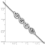14K White Gold Brushed 4 Station Disc with Epoxy Initial Bracelet view