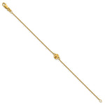 14K Yellow Gold 1 Disc with Initial and Birthstone Bracelet view