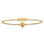 14K Yellow Gold 1 Disc with Initial and Birthstone Bracelet view