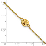 14K Yellow Gold 1 Disc with Initial and Birthstone Bracelet view
