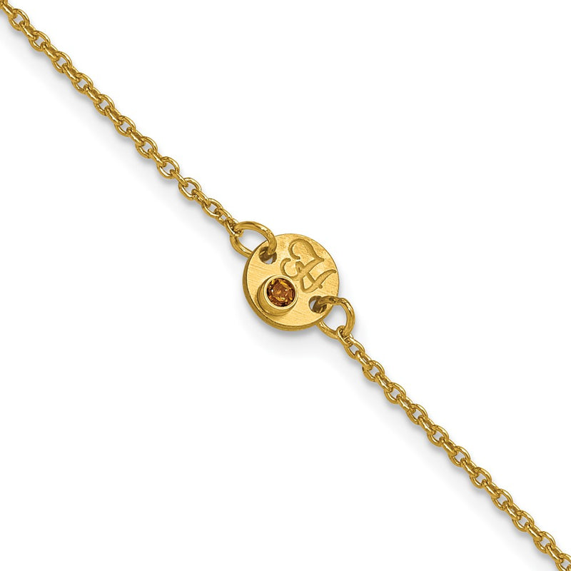 14K yellow gold birthstone bracelet