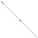 14K White Gold 1 Disc with Initial and Birthstone Bracelet view