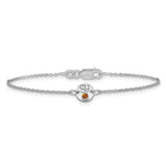14K White Gold 1 Disc with Initial and Birthstone Bracelet view