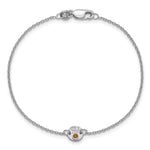 14K White Gold 1 Disc with Initial and Birthstone Bracelet view