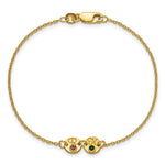 14K Yellow Gold 2 Disc with Initial and Birthstone Bracelet view