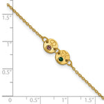 14K Yellow Gold 2 Disc with Initial and Birthstone Bracelet view