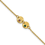 14K Yellow Gold 2 Disc with Initial and Birthstone Bracelet view