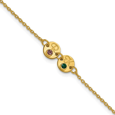 14K yellow gold birthstone bracelet