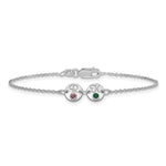14K White Gold 2 Disc with Initial and Birthstone Bracelet view