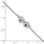 14K White Gold 2 Disc with Initial and Birthstone Bracelet view