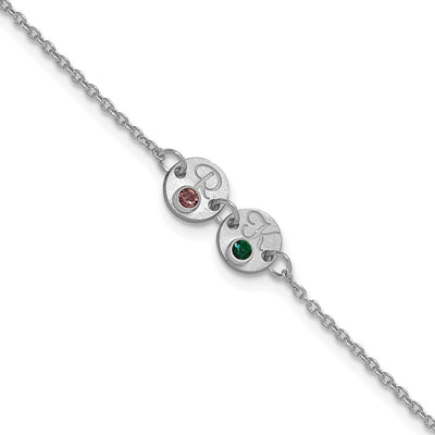 14K white gold birthstone bracelet