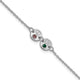 14K White Gold 2 Disc with Initial and Birthstone Bracelet
