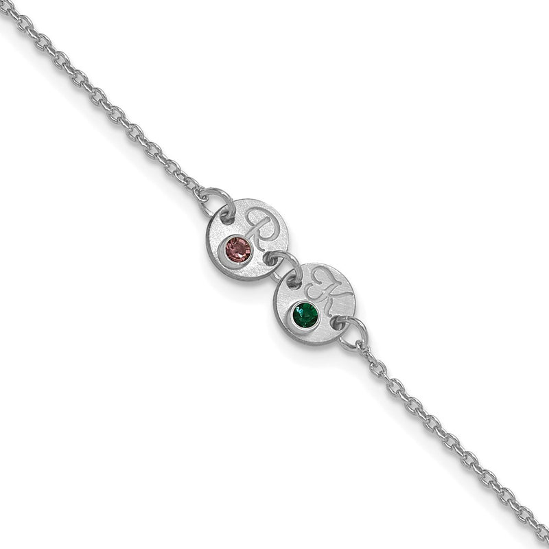 14K white gold birthstone bracelet