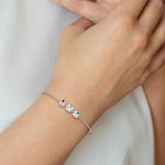 14K White Gold 3 Disc with Initial and Birthstone Bracelet view