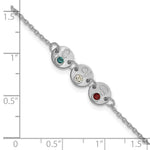 14K White Gold 3 Disc with Initial and Birthstone Bracelet view