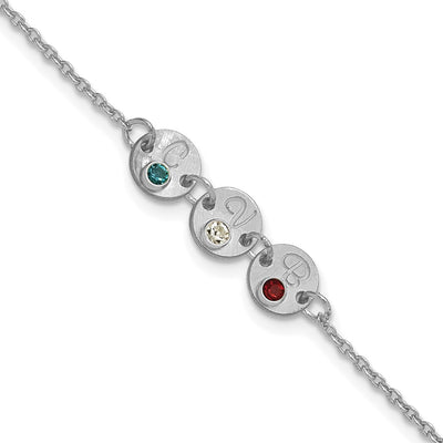 14K white gold birthstone bracelet