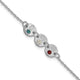 14K White Gold 3 Disc with Initial and Birthstone Bracelet