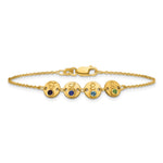 14K Yellow Gold 4 Disc with Initial and Birthstone Bracelet view