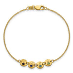 14K Yellow Gold 4 Disc with Initial and Birthstone Bracelet view