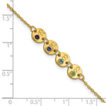 14K Yellow Gold 4 Disc with Initial and Birthstone Bracelet view