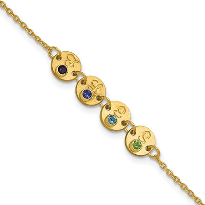 14K yellow gold birthstone bracelet