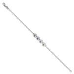 14K White Gold 4 Disc with Initial and Birthstone Bracelet view