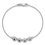 14K White Gold 4 Disc with Initial and Birthstone Bracelet view