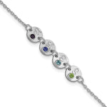 14K White Gold 4 Disc with Initial and Birthstone Bracelet view
