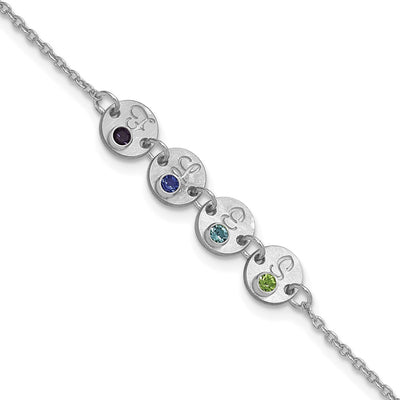 14K white gold birthstone bracelet