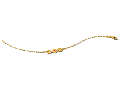 Sterling Silver/Gold-Plated State Heart State Disc Bracelet