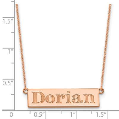 14K Rose Gold 4-6 Letter Name Bar Necklace