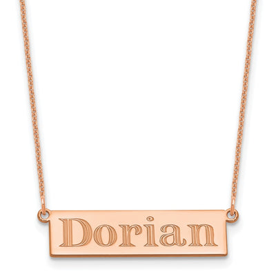 14K Rose Gold 4-6 Letter Name Bar Necklace