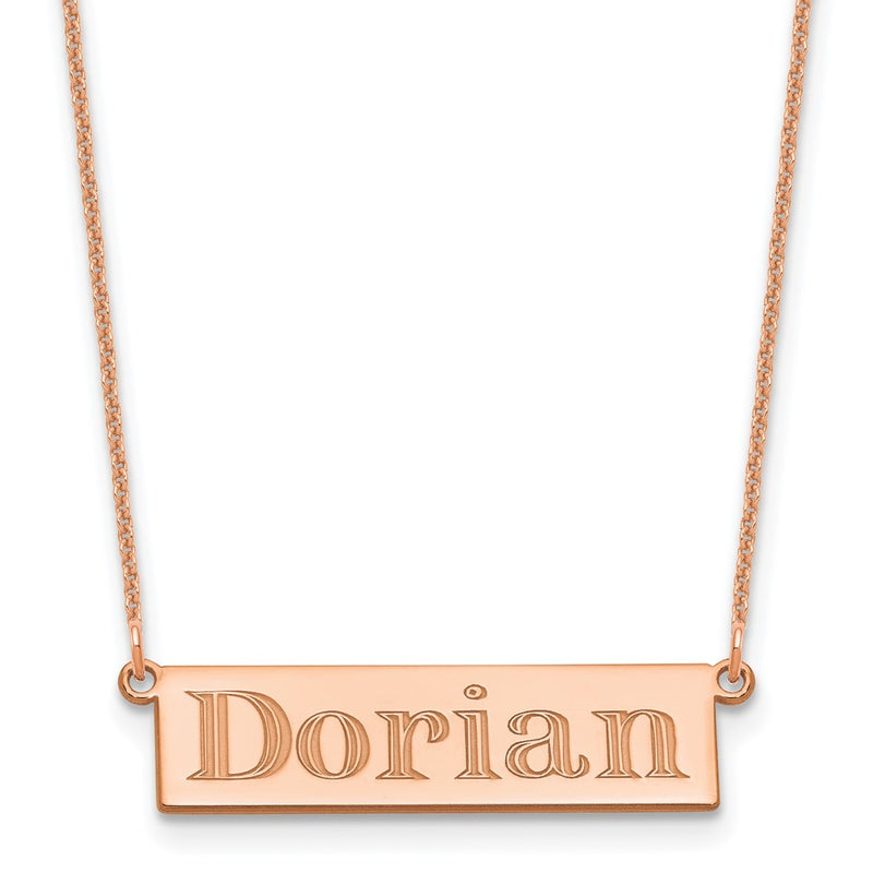 14K rose gold letter necklace