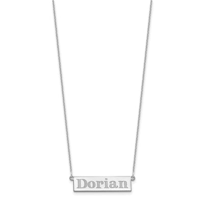 14K White Gold 4-6 Letter Name Bar Necklace