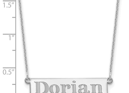 14k White Gold 4-6 Letter Name Bar Necklace (Style XNA1525W)