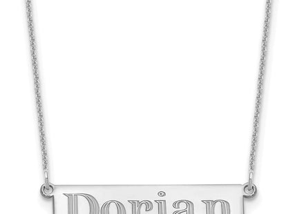 14k White Gold 4-6 Letter Name Bar Necklace (Style XNA1525W)