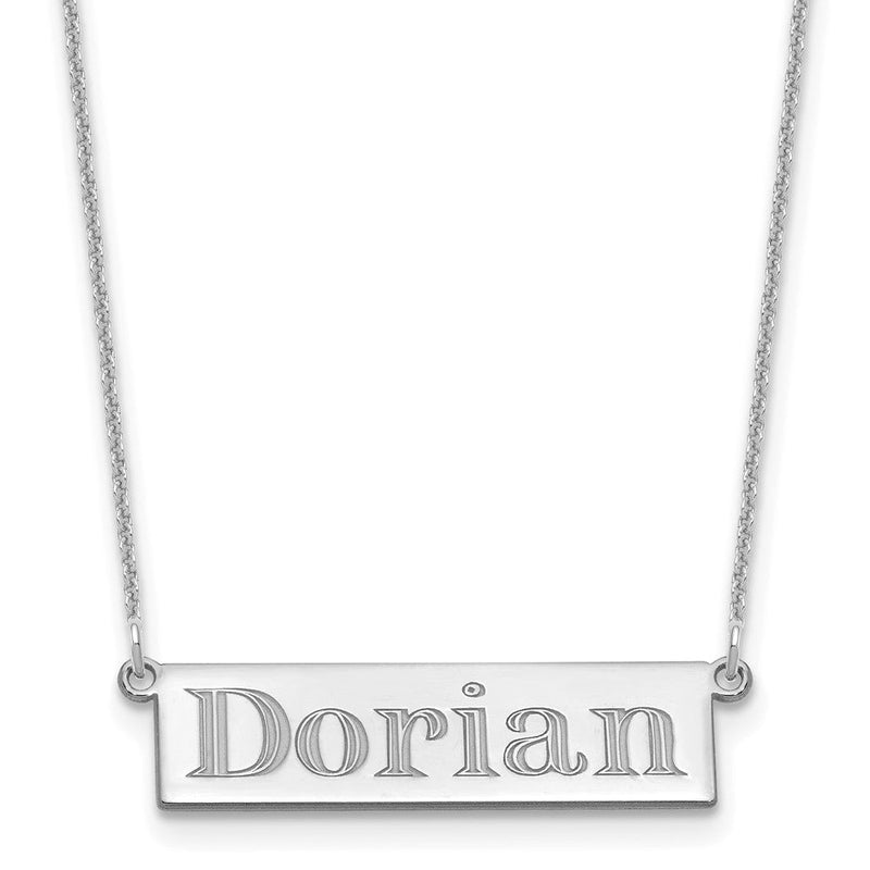 14K white gold letter necklace