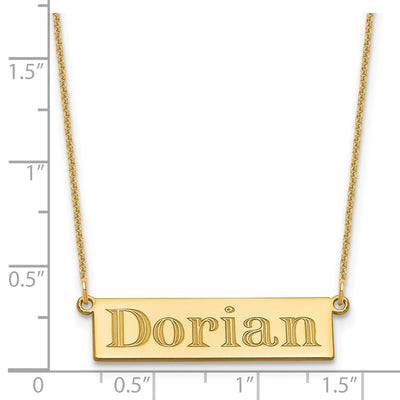 14K Yellow Gold 4-6 Letter Name Bar Necklace