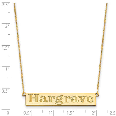 14K Yellow Gold 7-9 Letter Name Bar Necklace