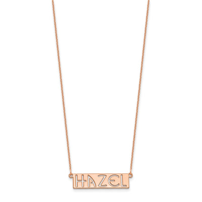 14K Rose Gold 4-6 Letter cut-out Name Bar Necklace