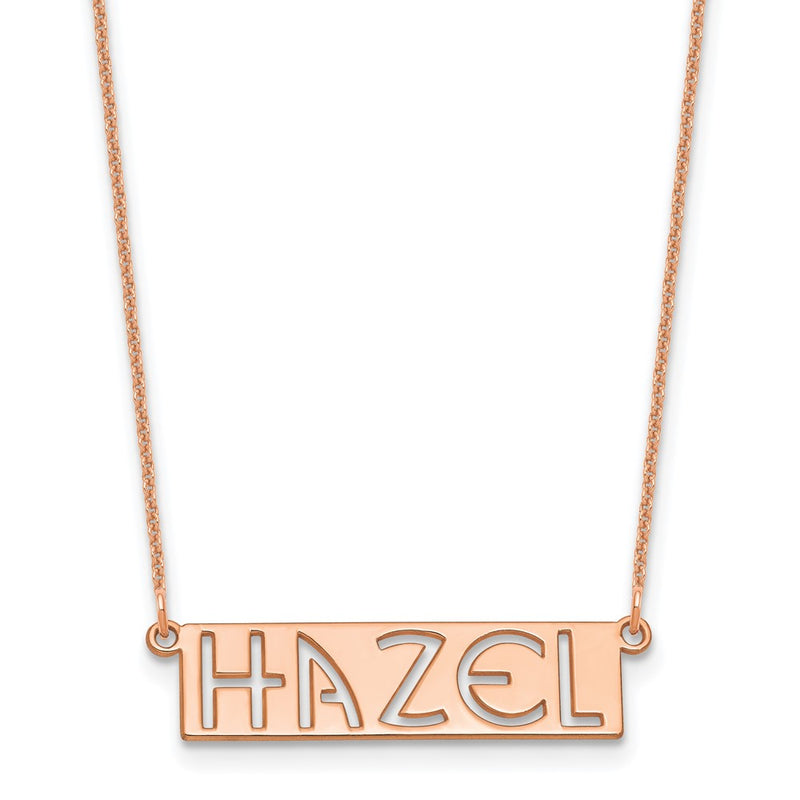 14K rose gold letter necklace