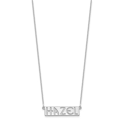 14K White Gold 4-6 Letter cut-out Name Bar Necklace