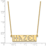 14K Yellow Gold 4-6 Letter cut-out Name Bar Necklace view
