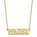 14K Yellow Gold 4-6 Letter cut-out Name Bar Necklace